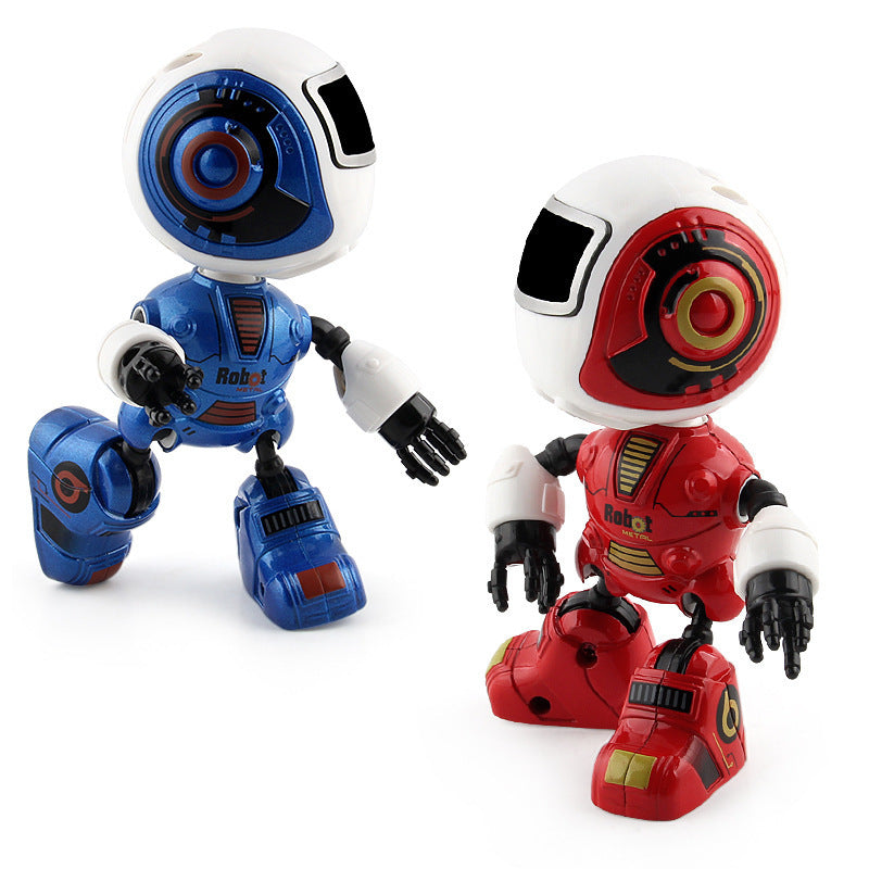 Smart Mini Alloy Robot  Induction Light And Music Spaceman Toy