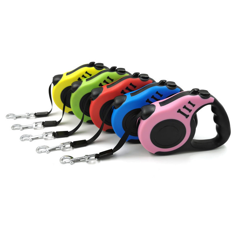 Pet Dog Automatic Retractable Leash Bone Printing