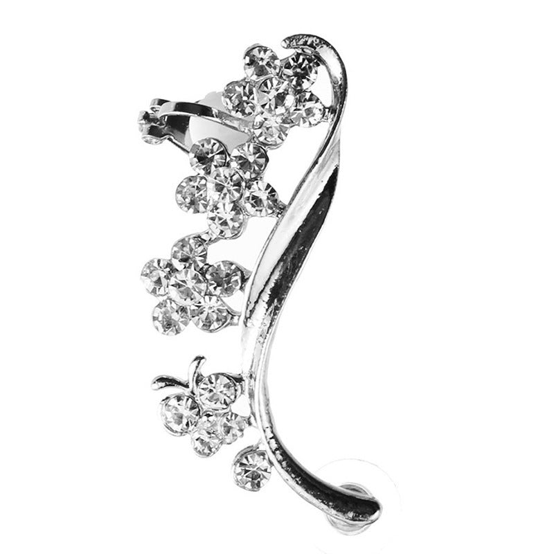 Women's Diamond Flower Butterfly Ear Clip