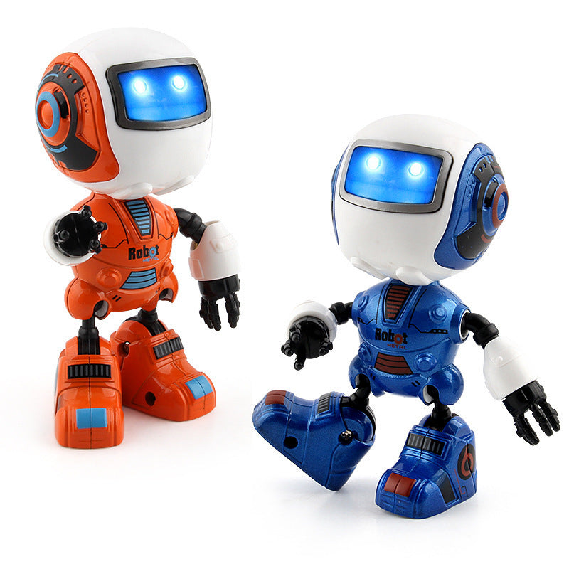 Smart Mini Alloy Robot  Induction Light And Music Spaceman Toy