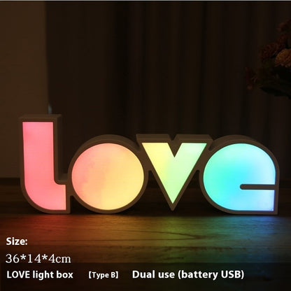 LED Ornamental Festoon Lamp Modeling Creative Decorative Light Proposal Declaration Holiday Layout English LOVE Letter LED Light