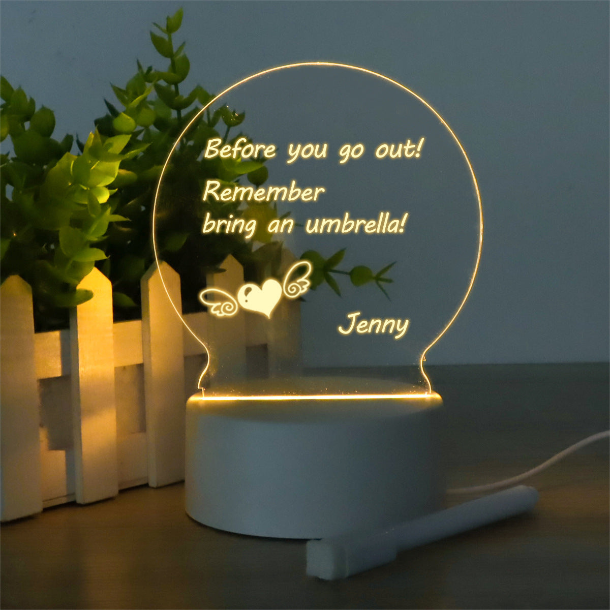 LED Light Note Board Usb Desktop Night Light Luminous Handmade Writing Board